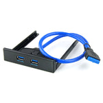 USB 3.0フロントパネルフロッピーディスクベイ 20ピン 2ポートHUBブラケットケーブル、2ポートUSB 3.0（ブラック）