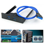 USB 3.0フロントパネルフロッピーディスクベイ 20ピン 2ポートHUBブラケットケーブル、2ポートUSB 3.0（ブラック）