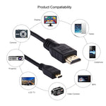 1.5m マイクロHDMI to HDMI 19ピンケーブル 1.4バージョン 3D対応 HDMIオス 3D対応 長さ:1.5m