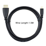 1.5mマイクロHDMIからHDMI 19ピンケーブル、バージョン1.4、HDMIオス、長さ1.5m