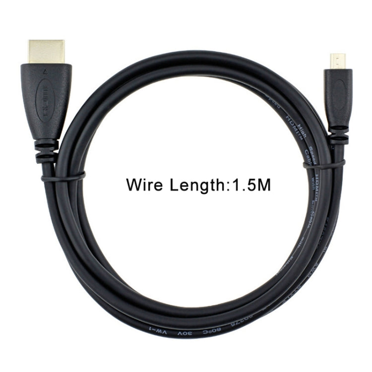1.5mマイクロHDMIからHDMI 19ピンケーブル、バージョン1.4、HDMIオス、長さ1.5m