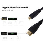 1.5mマイクロHDMIからHDMI 19ピンケーブル、バージョン1.4、HDMIオス、長さ1.5m