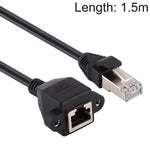 RJ45メスからオス CAT5Eネットワークパネルマウントネジロック延長ケーブル、長さ1.5m、1.5m