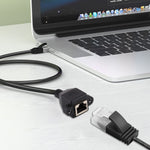 RJ45メスからオス CAT5Eネットワークパネルマウントネジロック延長ケーブル、長さ1.5m、1.5m