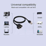 RJ45メスからオス CAT5Eネットワークパネルマウントネジロック延長ケーブル、長さ1.5m、1.5m
