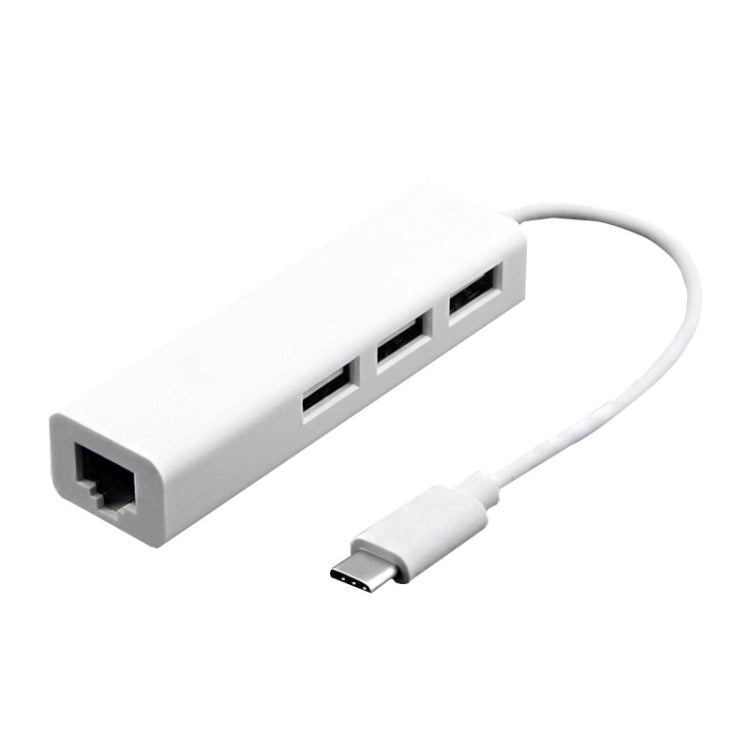 Type-Cから3ポートUSBとRJ45多機能アダプター、長さ13cm、3ポートUSB+RJ45