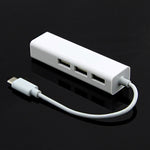 Type-Cから3ポートUSBとRJ45多機能アダプター、長さ13cm、3ポートUSB+RJ45
