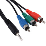 1.5m ジャック 3.5mm RGBコンポーネントビデオケーブル、3.5mmから3 RCA、長さ：1.5m