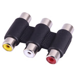メス-メスAV 3 RCAオーディオビデオカップラーアダプター、3 RCA AVメス-メス