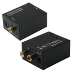 デジタル光コアキシャルToslinkからアナログRCAオーディオコンバーター（ブラック）、Spdif+コアキシャルから2RCA