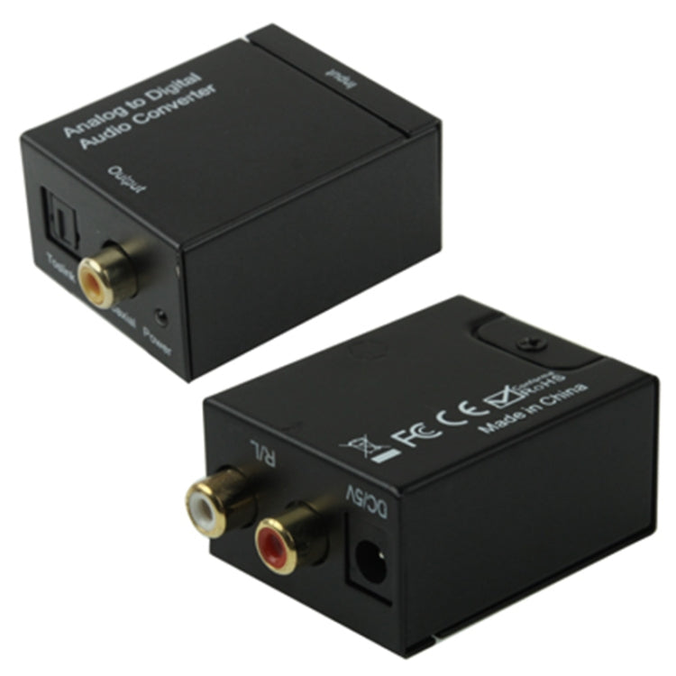 アナログRCAからデジタル光コアキシャルToslinkオーディオコンバーター（ブラック）、2RCAからSpdif+コアキシャル