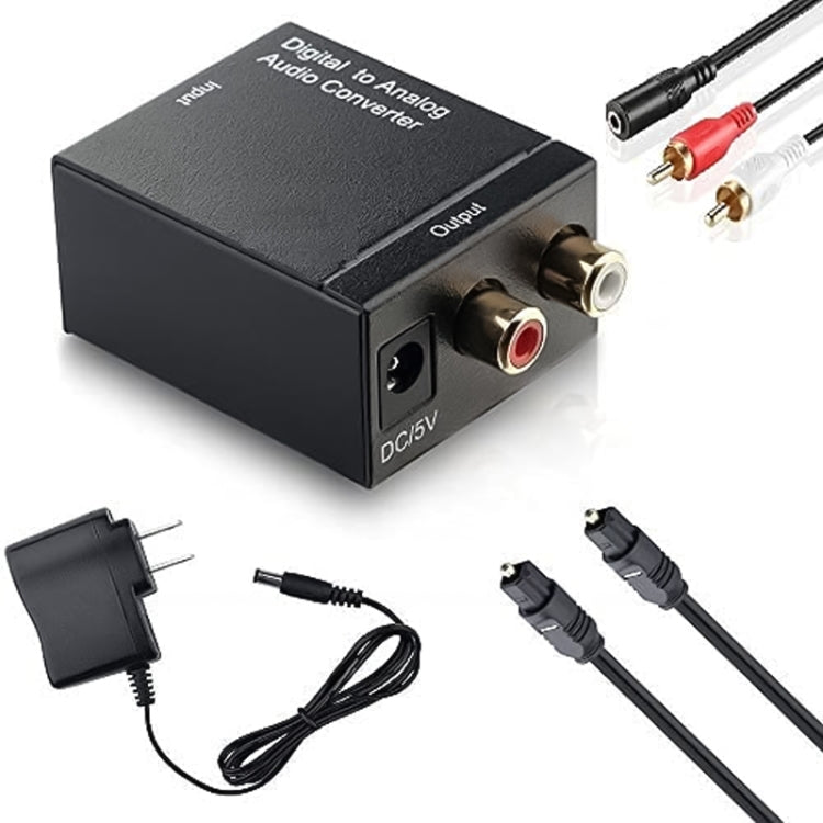 アナログRCAからデジタル光コアキシャルToslinkオーディオコンバーター（ブラック）、2RCAからSpdif+コアキシャル