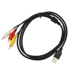 USBから3 x RCAオスケーブル、長さ：1.5m、USBから3 RCA、長さ：1.5m