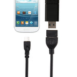 10cm USB A メス to Micro USB 5ピン オス アダプター OTG対応