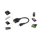 10cm USB A メス to Micro USB 5ピン オス アダプター OTG対応