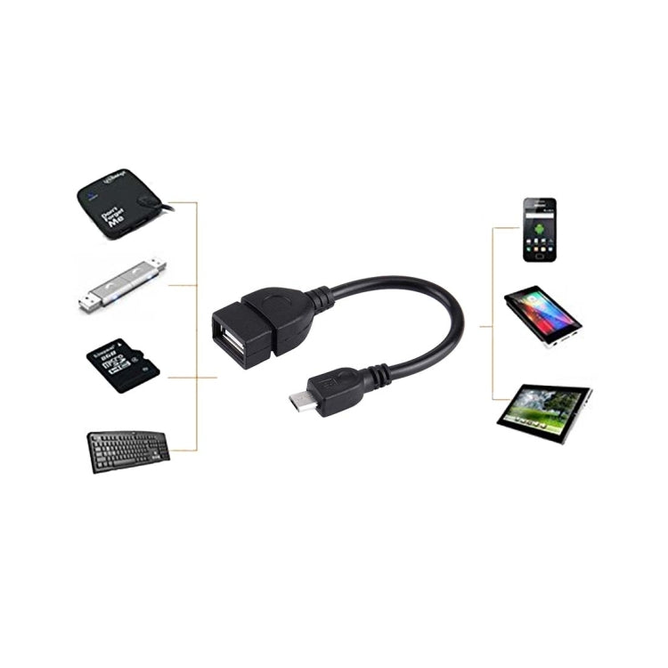10cm USB A メス to Micro USB 5ピン オス アダプター OTG対応