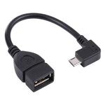 90度 Micro USB オス to USB 2.0 AF アダプターケーブル OTG機能付き Galaxy / Nokia / LG / BlackBerry / HTC One X / Amazon Kindle / Sony Xperia 等対応（40cm）