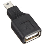 ミニUSBオスからUSB 2.0メスアダプター OTG機能付き、USBメス