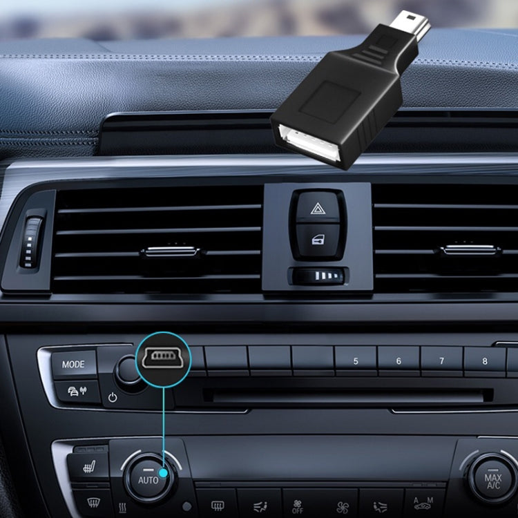 ミニUSBオスからUSB 2.0メスアダプター OTG機能付き、USBメス