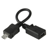 ミニUSBメスからマイクロUSBオスケーブルアダプター、長さ：13cm