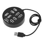 高速8ポートUSB 2.0ポータブルラウンドハブ、長さ：60cmラウンドサーキュラー8ポートUSB 2.0ハブマルチポートスプリッター拡張アダプターラップトップノートPC対応、1TBモバイルHDD対応、ラウンドサーキュラー（ホワイト）、ラウンドサーキュラー（ブラック）