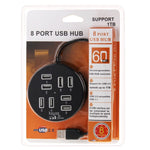 高速8ポートUSB 2.0ポータブルラウンドハブ、長さ：60cmラウンドサーキュラー8ポートUSB 2.0ハブマルチポートスプリッター拡張アダプターラップトップノートPC対応、1TBモバイルHDD対応、ラウンドサーキュラー（ホワイト）、ラウンドサーキュラー（ブラック）