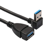 USB 3.0下向き90度延長ケーブルオスからメスアダプターコード、長さ：15cm、下向きAMからAF、長さ：15cm