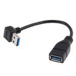 USB 3.0下向き90度延長ケーブルオスからメスアダプターコード、長さ：15cm、下向きAMからAF、長さ：15cm