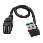 USB 3.0下向き90度延長ケーブルオスからメスアダプターコード、長さ：15cm、下向きAMからAF、長さ：15cm