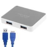 CR-H302ミラー表面4ポートUSB 3.0スーパースピード5Gbpsハブ＋60cm USB 3.0伝送ケーブル、H302ホワイト、H302ブラック