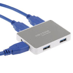 CR-H302ミラー表面4ポートUSB 3.0スーパースピード5Gbpsハブ＋60cm USB 3.0伝送ケーブル、H302ホワイト、H302ブラック