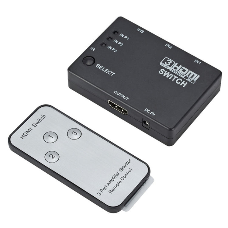 フルHD 1080P 3D HDMI 3x1 スイッチ IRリモコン付き、IRリモコン付き