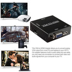 HD 1080P HDMI ミニVGAからHDMIスケーラーボックス オーディオビデオデジタルコンバーターアダプター PC / HDTV対応、HD 1080P