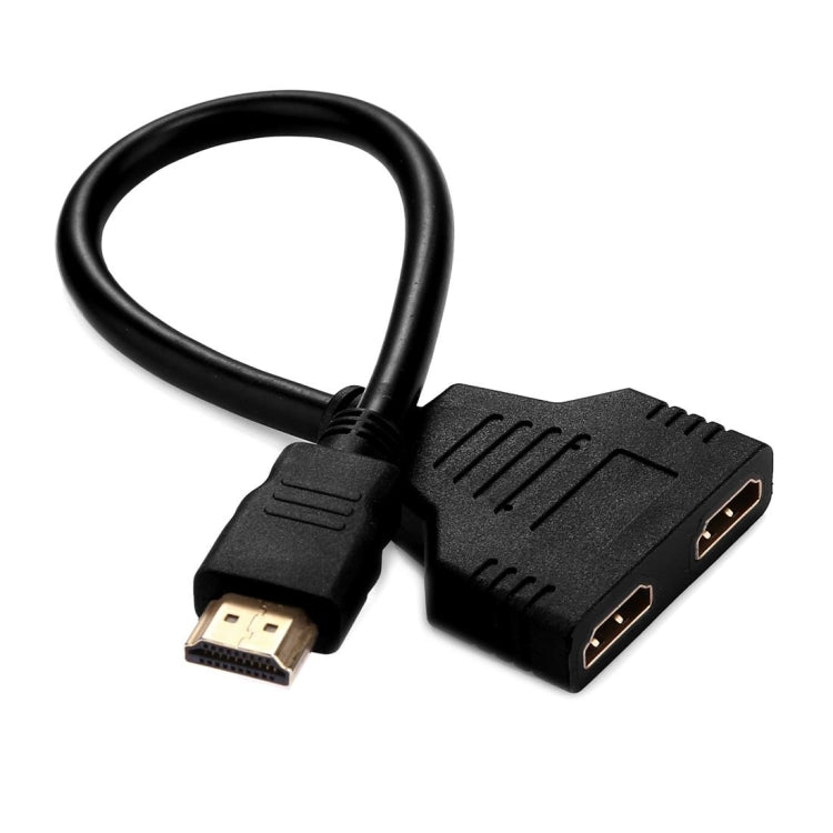 30cm 1080P HDMIオスから2ポートメス 1入力2出力スプリッターケーブルアダプターコンバーター、1入力2出力