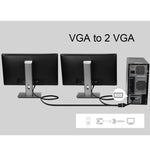 30cm VGAオスから2ポートVGAメススプリッターケーブル、VGAオス