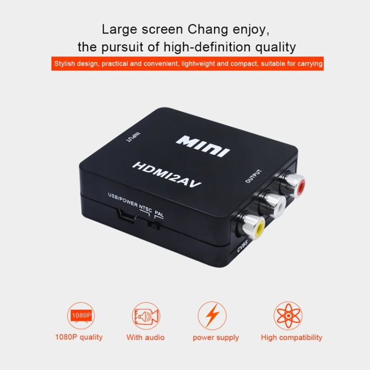 VK-126 ミニHD HDMIからAV/CVBSビデオコンバーターアダプター、HDMIからAV/CVBS