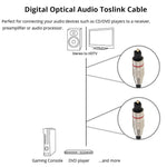 デジタルオーディオ光ファイバーケーブル Toslink オス-オス、外径: 5.0mm、長さ: 2m、2m