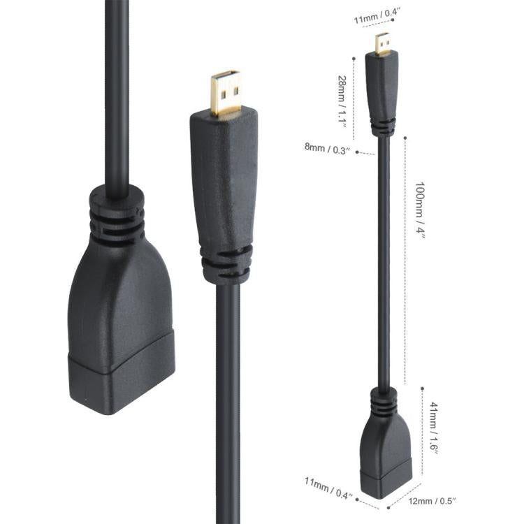 17cmマイクロHDMIオスからHDMIメスアダプターケーブル、長さ：17cm