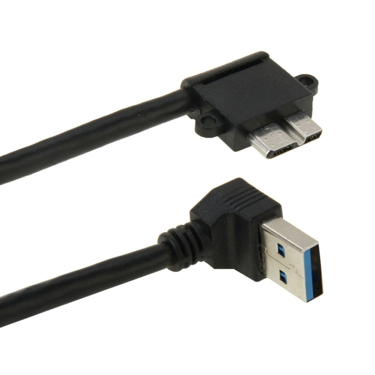 90度 USB 3.0 to Micro 3.0 データケーブル Galaxy Note III / N9000用、長さ：26cm