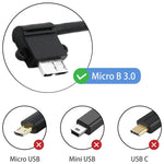 90度 USB 3.0 to Micro 3.0 データケーブル Galaxy Note III / N9000用、長さ：26cm