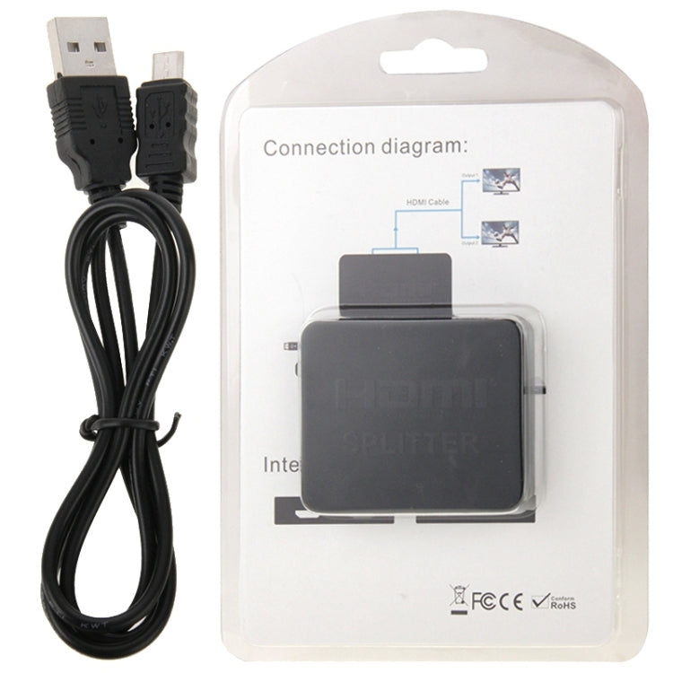 ミニフルHD 4K 1x2 HDMI 3D V1.4bスプリッター、HDTV / STB / DVD / プロジェクター / DVR用、HDMI V1.4b