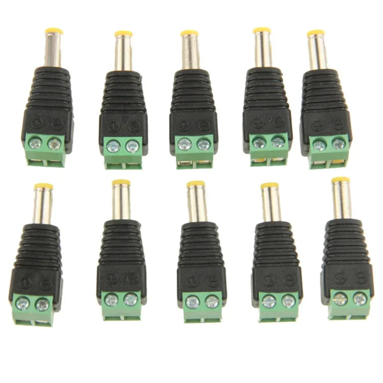 10個セット 緑色 オス DC 5.5 x 2.1mm 電源コネクター、5.5 x 2.1mm