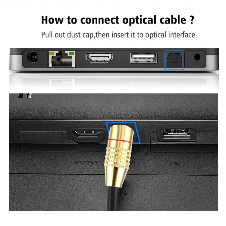 デジタルオーディオ光ファイバーToslinkケーブル、OD：5.0mm、1.5m