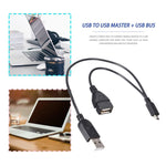 マイクロUSBからUSB 2.0オス＆USB 2.0メスホストOTG変換アダプターケーブル、長さ：約30cm、マイクロUSBからUSB 2.0 AM+AF
