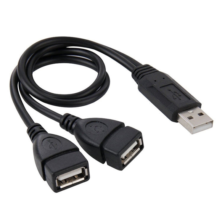 USB 2.0 オス to 2ポート USB メスジャックアダプターケーブル パソコン／ノートパソコン用、長さ：約30cm、USB 2.0 AM to 2 USB 2.0 AF