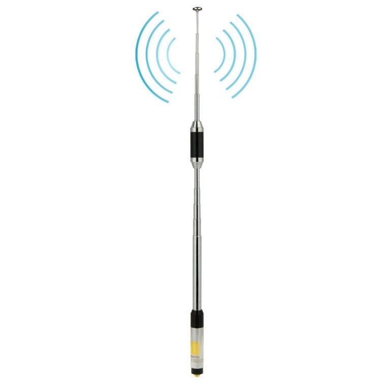 RH770 デュアルバンド 144/430MHz 高利得 SMA-F 伸縮式ハンドヘルドラジオアンテナ トランシーバー用、アンテナ長：93cm