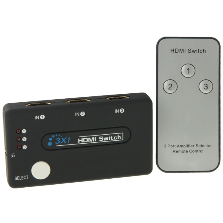 ミニ 3x1 HD 1080P HDMI V1.3 セレクター リモコン付き HDTV / STB / DVD / プロジェクター / DVR用、1x3 HDMI V1.3