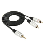 3.5mmステレオジャック to 2 RCAオスオーディオケーブル、長さ：1.5m、2 RCA、長さ：1.5m