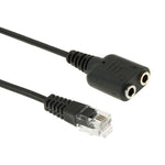 RJ9オス to 2 x 3.5mmメスオーディオケーブル、長さ：20cm、RJ9オス to 2 x 3.5mmメス