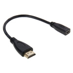 20cm HDMIオス - マイクロHDMIメスアダプターケーブル、HDMIからマイクロHDMIへ